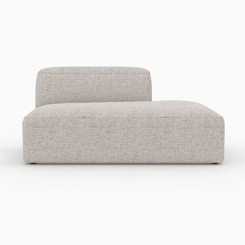 Canapé D'angle Gauche Modulable, Tissu Beige 4 Places, 2 Poufs - Hestia