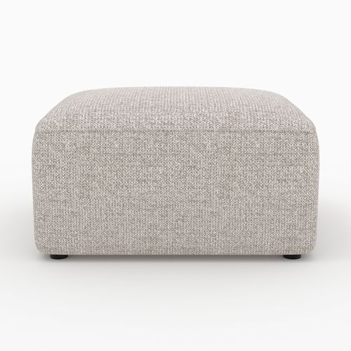 Canapé D'angle Gauche Modulable, Tissu Beige 4 Places, 2 Poufs - Hestia