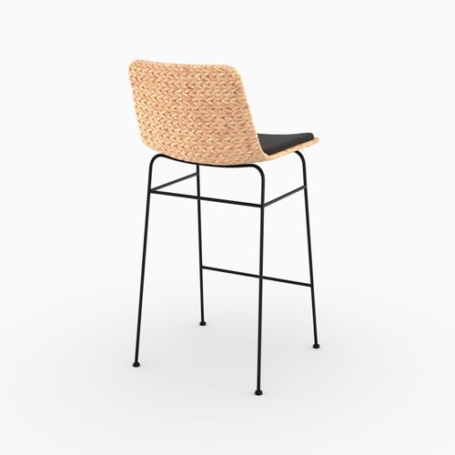 Lot De 2 Chaises Pour Îlot Central 66 Cm En Matière Naturelle Et Noir - Faro