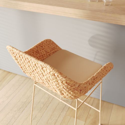 Lot De 2 Chaises Pour Îlot Central 66 Cm En Matière Naturelle - Faro