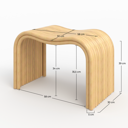 Tabouret En Rotin - Wave