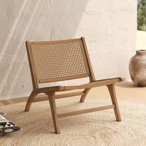 Fauteuil En Bois De Teck Et Tissage Synthétique - Kilka