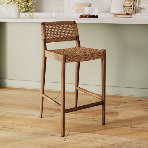 Chaise Pour Îlot Central De Jardin 65 Cm En Teck Vernis - Yaba