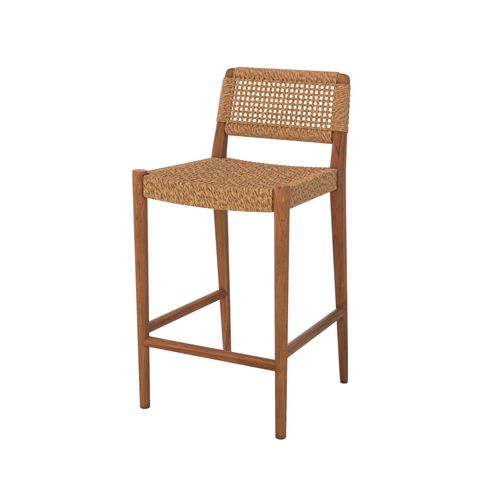 Chaise Pour Îlot Central De Jardin 65 Cm En Teck Vernis - Yaba