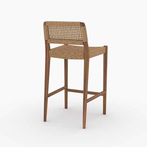 Chaise Pour Îlot Central De Jardin 65 Cm En Teck Vernis - Yaba