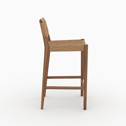 Chaise Pour Îlot Central De Jardin 65 Cm En Teck Vernis - Yaba