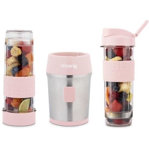 Mini Blender - Smoo12 - 300 W - 570 Ml - Rose Pastel - 2 Gourdes Incluses