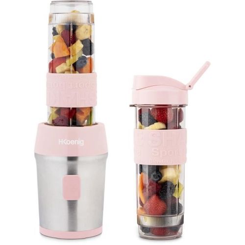 Mini Blender - Smoo12 - 300 W - 570 Ml - Rose Pastel - 2 Gourdes Incluses