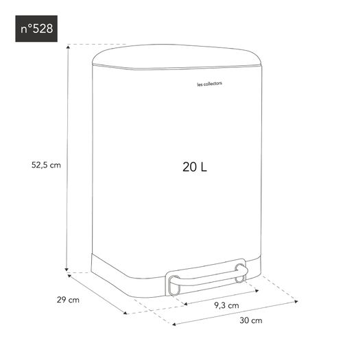 Poubelle à Pédale 20l, White Edition - N°528