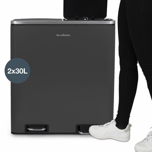 Poubelle à Pédale 2 X 30l, Grey Edition - N°916