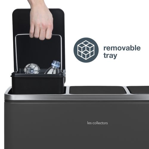 Poubelle De Tri à Pédale 3 X 18 L, Grey Edition - N°990