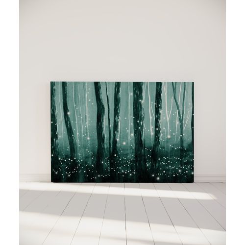 Tête De Lit Déhoussable Lucioles 140x110 Cm Coloris Vert