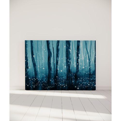 Tête De Lit Déhoussable Lucioles 140x110 Cm Coloris Bleu