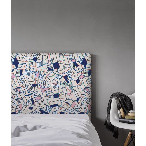 Tête De Lit Déhoussable Simone 140x110 Cm Coloris Bleu
