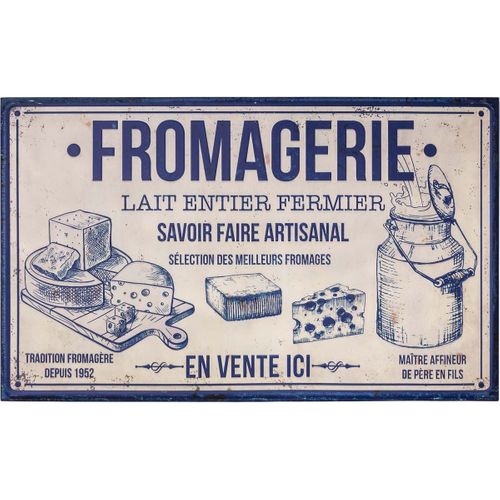 Plaque Décorative En Fer Commerce 122.5 X 74 Cm Fromagerie