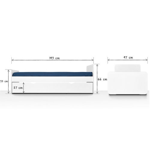 Pack Lit Gigogne Avec 2 Matelas Lupin   Bois 90x200 Cm
