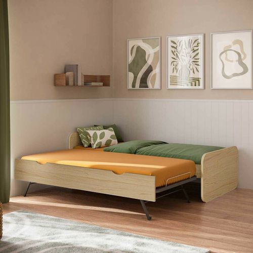 Pack Lit Gigogne Avec 2 Matelas Lupin   Bois 90x200 Cm