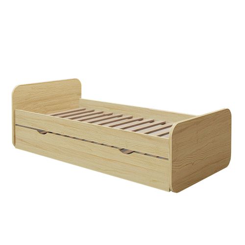 Pack Lit Gigogne Avec 2 Matelas Lupin   Bois 90x200 Cm