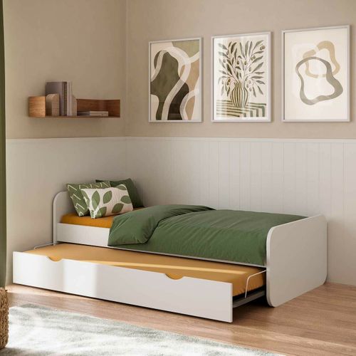 Lit Gigogne Lupin Blanc 90x200 Cm