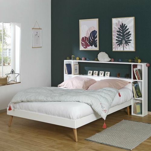 Tête De Lit Avec Rangements Lou   Bois Naturel 140 Cm