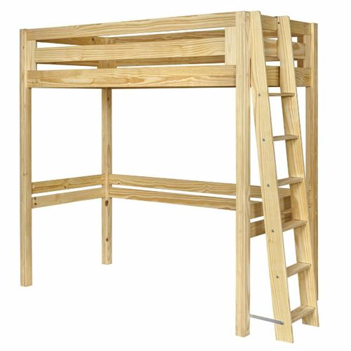 Pack Lit Mezzanine 2 Places Avec Matelas 140x190 Cm Orsai  Bois Naturel