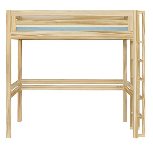 Pack Lit Mezzanine 2 Places Avec Matelas 120x190 Cm Dorsé Bois Naturel