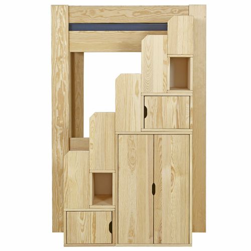 Pack Lit Mezzanine Avec Matelas 120x190 Cm Lex  Bois Naturel