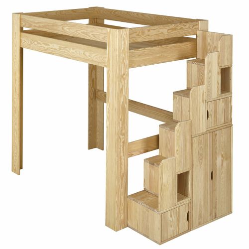 Lit Mezzanine 2 Places 120x190 Cm Lex  Bois Naturel