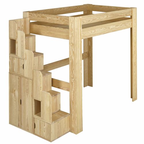 Lit Mezzanine 2 Places 120x190 Cm Lex  Bois Naturel