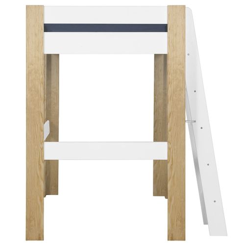 Lit Mezzanine Avec Bureau 90x190 Cm Lee  Blanc Et Bois