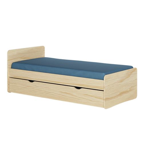 Pack Lit Gigogne Avec Matelas 90x190 Cm Lilow  Bois