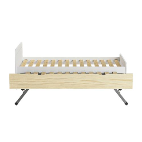Lit Gigogne 90x200 Cm Lilow  Blanc Et Bois