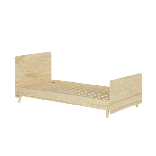 Pack Lit Enfant Avec Pieds Et Matelas 90x190 Cm Lilow Bois