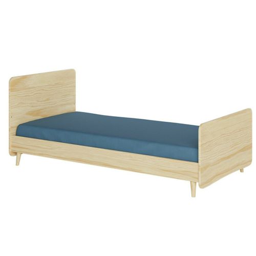 Pack Lit Enfant Avec Pieds Et Matelas 90x190 Cm Lilow Bois