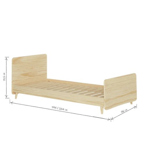 Pack Lit Enfant Avec Pieds Et Matelas 90x190 Cm Lilow Bois