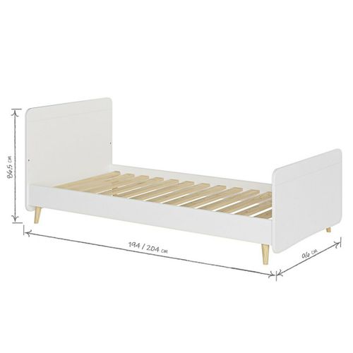 Pack Lit Enfant Avec Pieds Et Matelas 90x190 Cm Lilow  Blanc