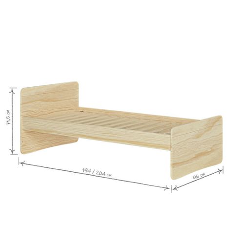 Pack Lit Avec Matelas 90x190 Cm Lilow Bois