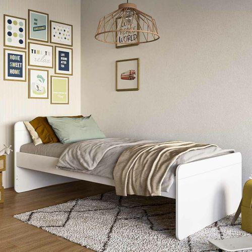 Pack Lit Avec Matelas 90x190 Cm Lilow Blanc