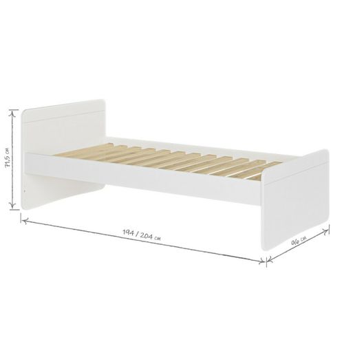Pack Lit Avec Matelas 90x190 Cm Lilow Blanc