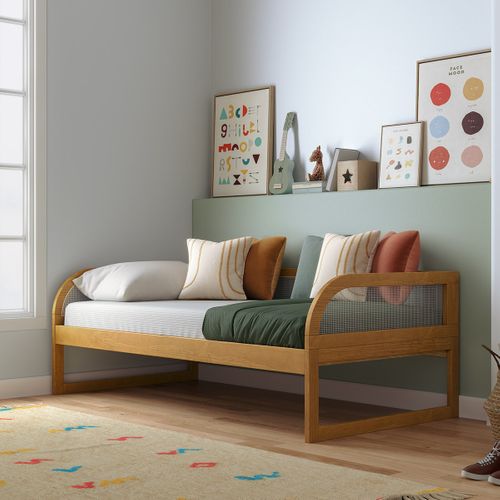 Pack Lit Enfant Montessori Avec Matelas 90x190 Cm Laya  Noisette