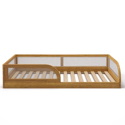 Pack Lit Enfant Montessori Avec Matelas 90x190 Cm Laya  Noisette