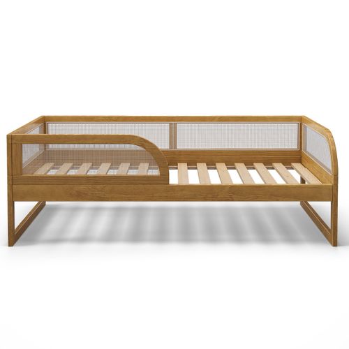 Pack Lit Enfant Montessori Avec Matelas 90x190 Cm Laya  Noisette