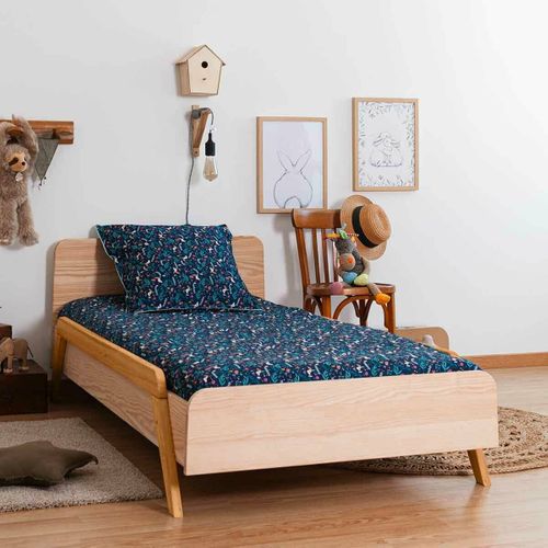 Pack Lit Enfant Évolutif Avec Barrières Et Matelas 90x190 Cm Dixia  Bois