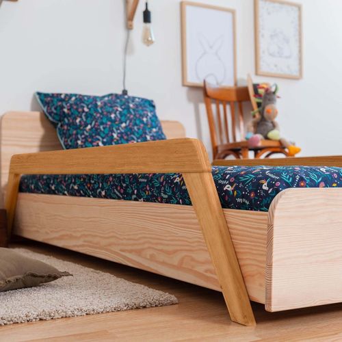 Pack Lit Enfant Évolutif Avec Barrières Et Matelas 90x190 Cm Dixia  Bois