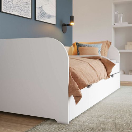 Lit Banquette Avec Matelas 80x190 Cm Ezra  Blanc