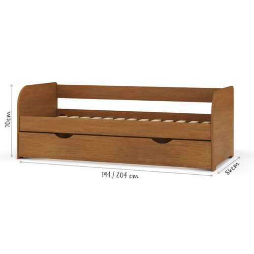 Lit Banquette Gigogne 80x190 Cm Ezra  Noisette
