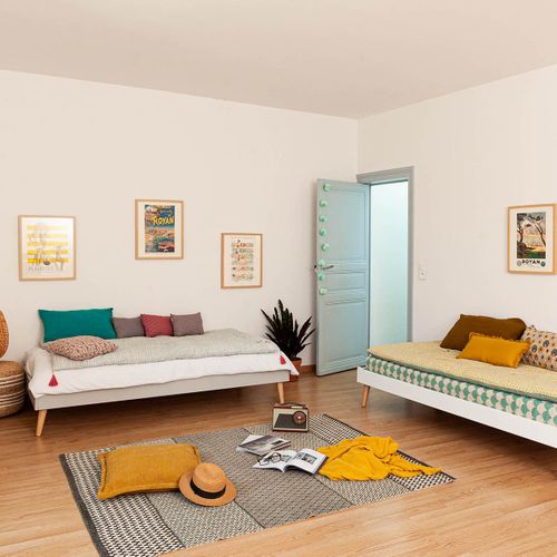 Lit 2 Places Avec Pieds 120x190 Cm Darla  Bois Naturel