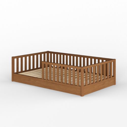 Pack Lit Enfant Montessori Avec Matelas 90x190 Cm Romeo  Noisette