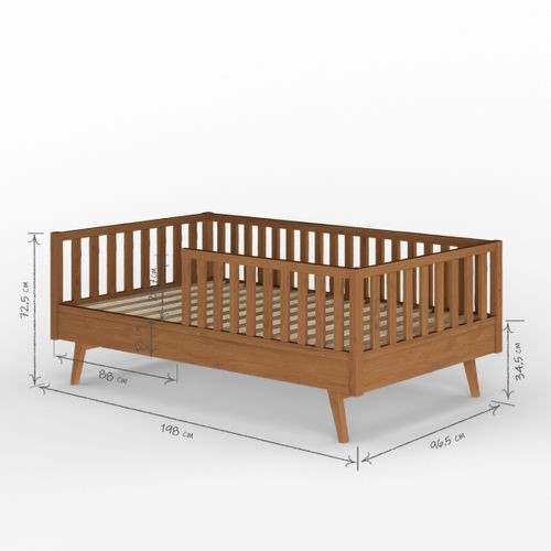 Pack Lit Enfant Montessori Avec Matelas 90x190 Cm Romeo  Noisette