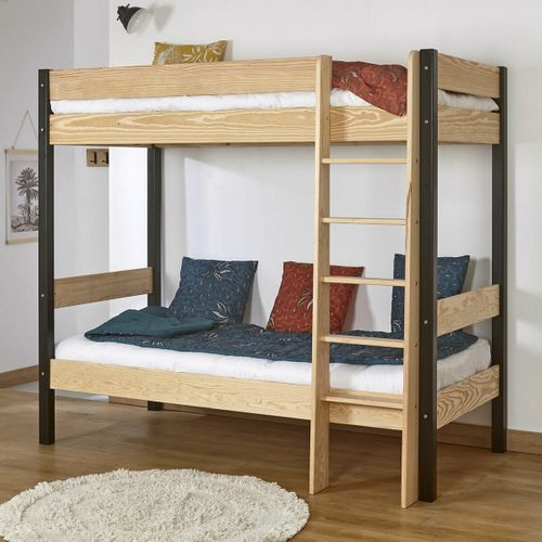 Lit Superposé 90x190 Cm Clem  Bois Naturel